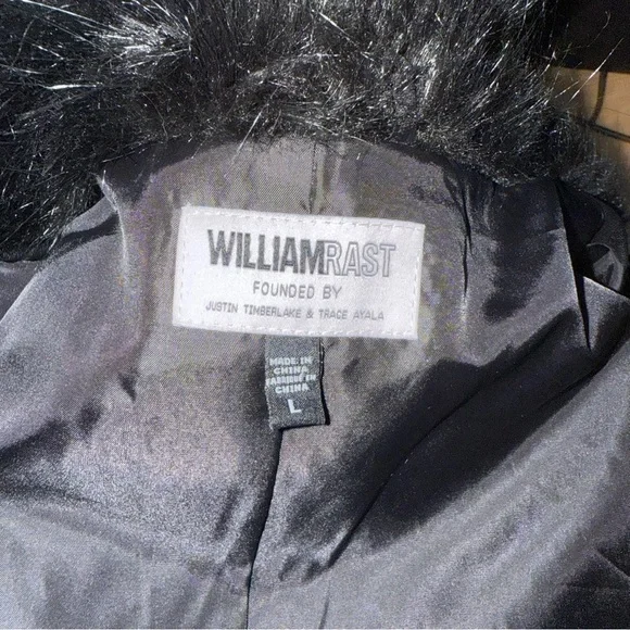 William Rast Black Teddy Jacket with Faux Fur Collar - Picture 5 of 6